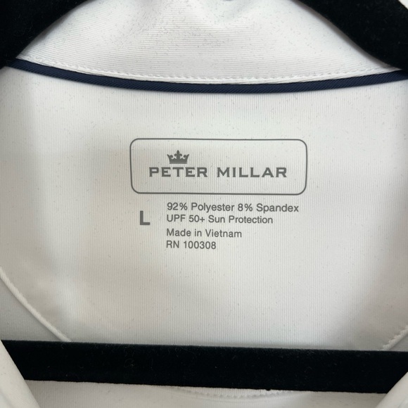 Peter Millar White Fitted Button Down Polo Size L - Picture 3 of 3